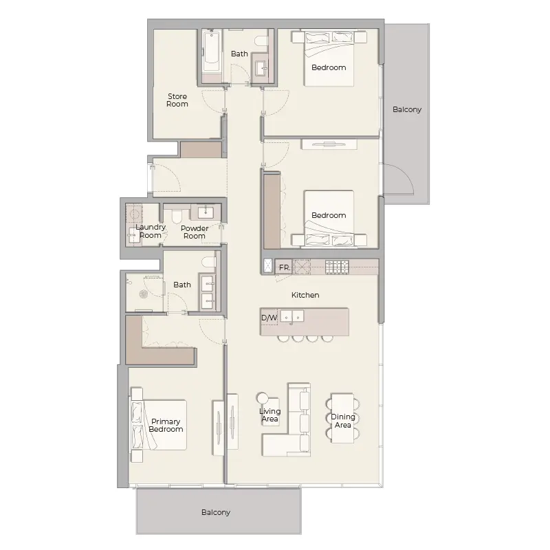 3 bedroom floor plan