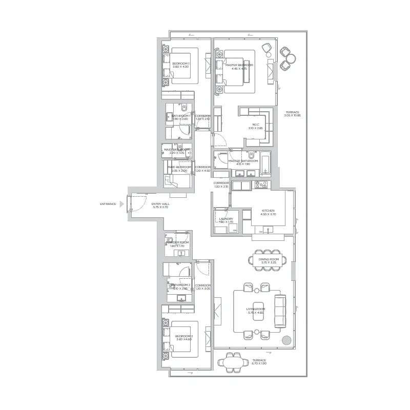 3 bedroom floor plan