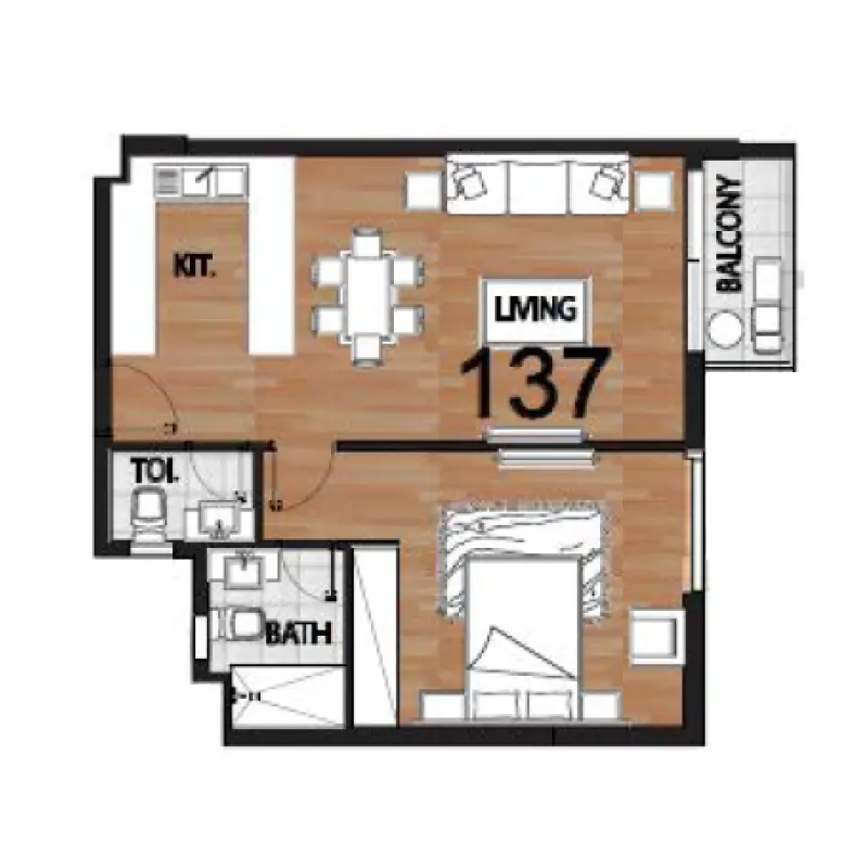 1 bedroom floor plan