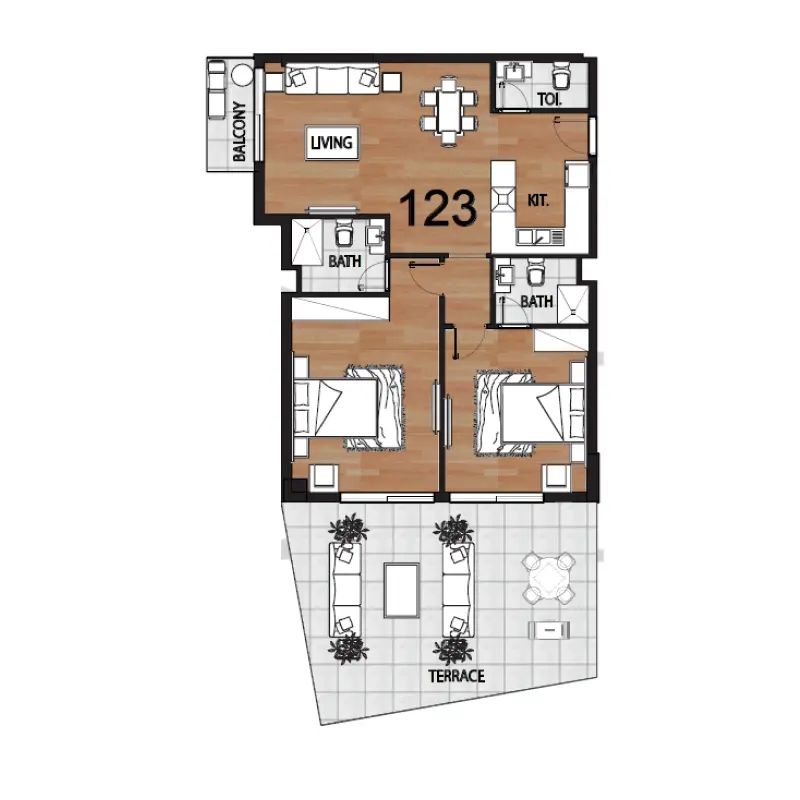 2 bedroom floor plan
