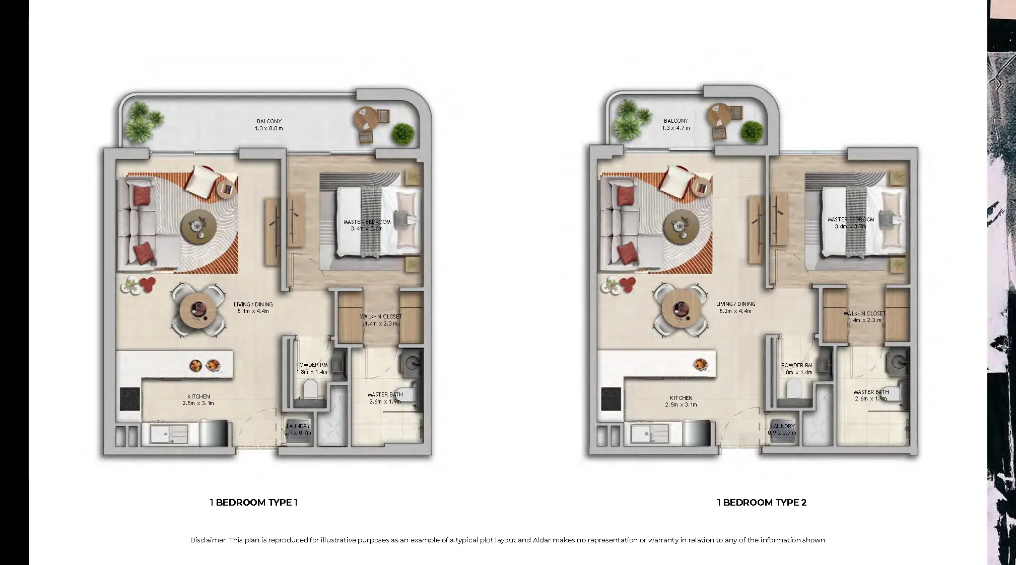 Types 1 & 2 floor plan