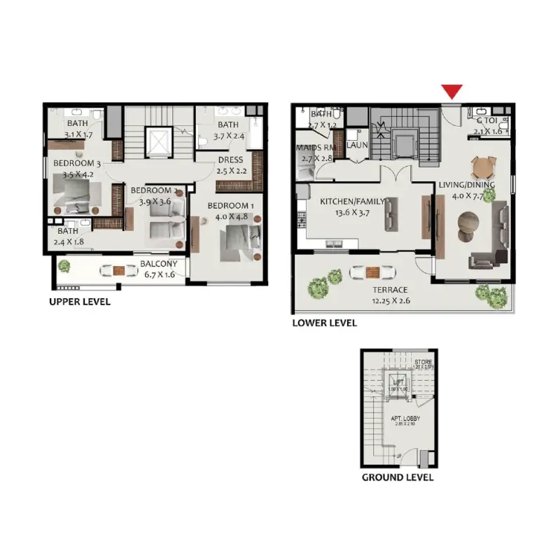 3 bedroom floor plan