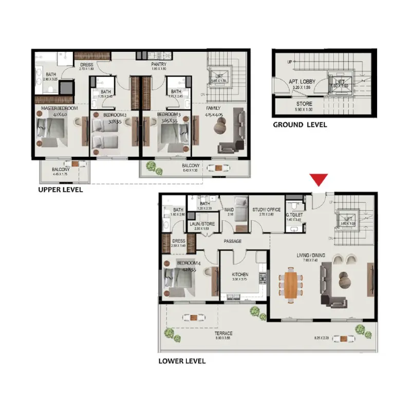 4 bedroom floor plan