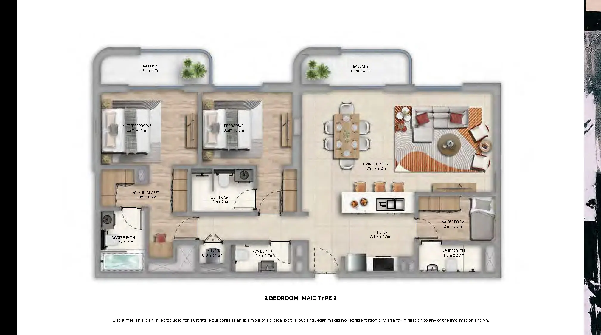 Maid's Type 2 floor plan