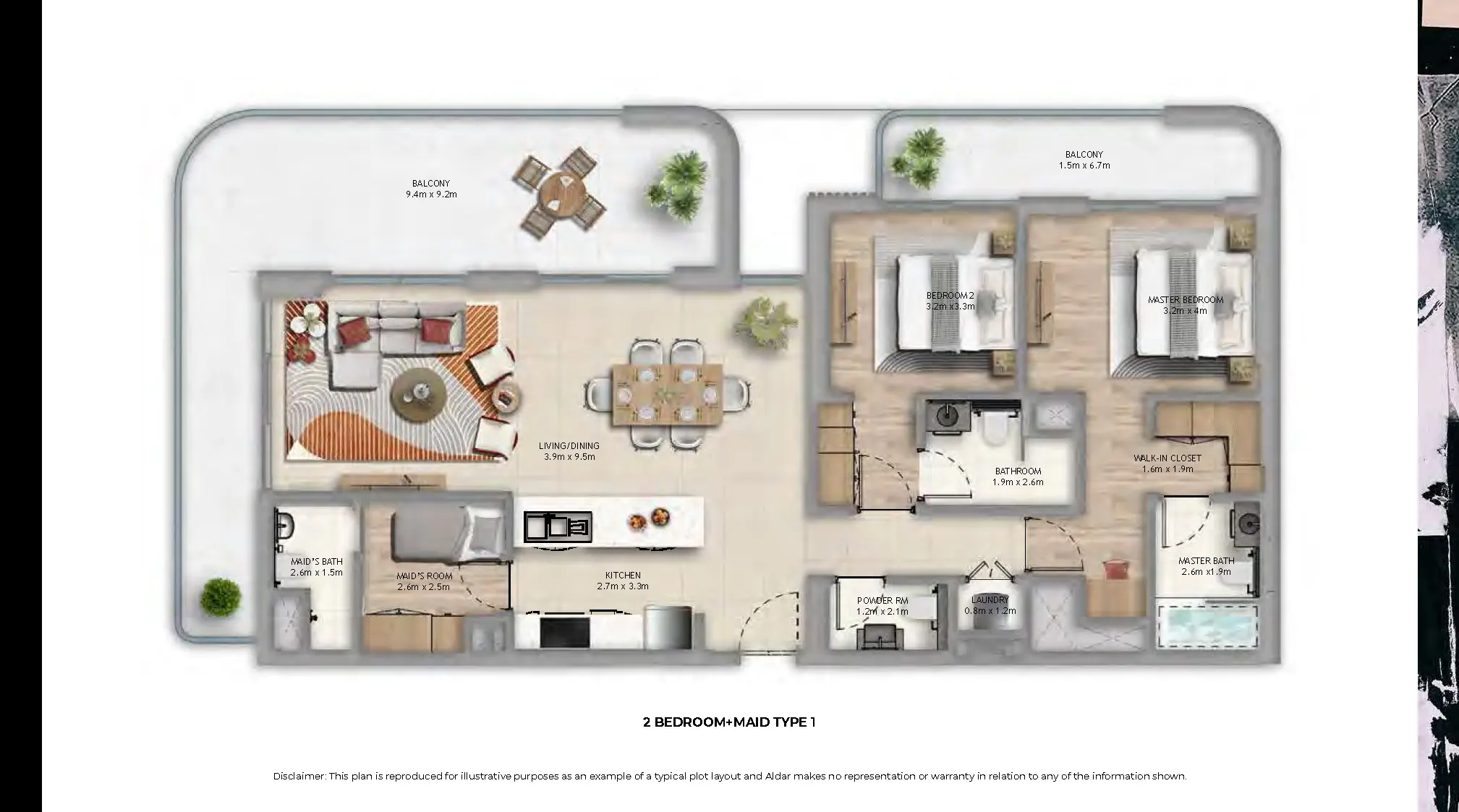 Maid's Type 1 floor plan