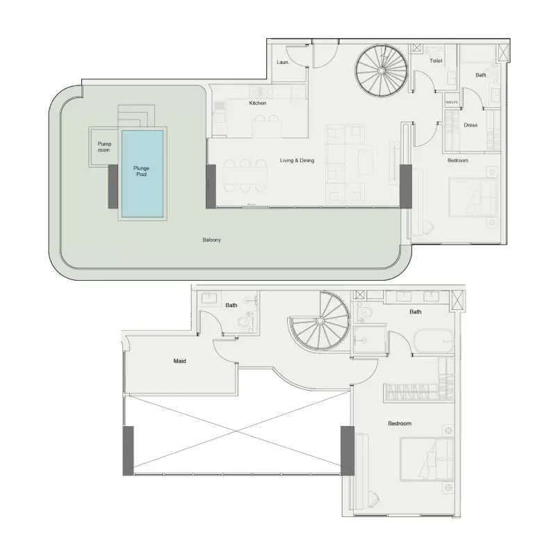 2 bedroom floor plan