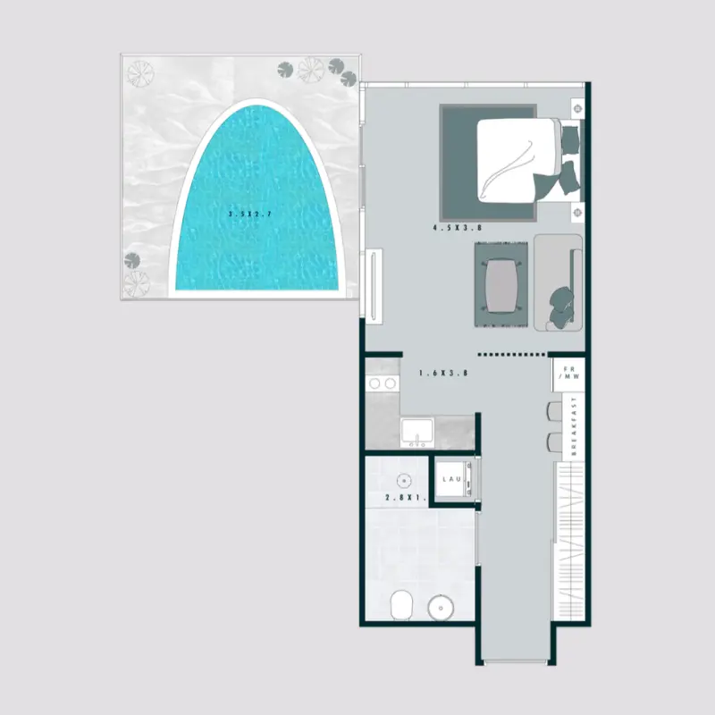Suite+pool floor plan