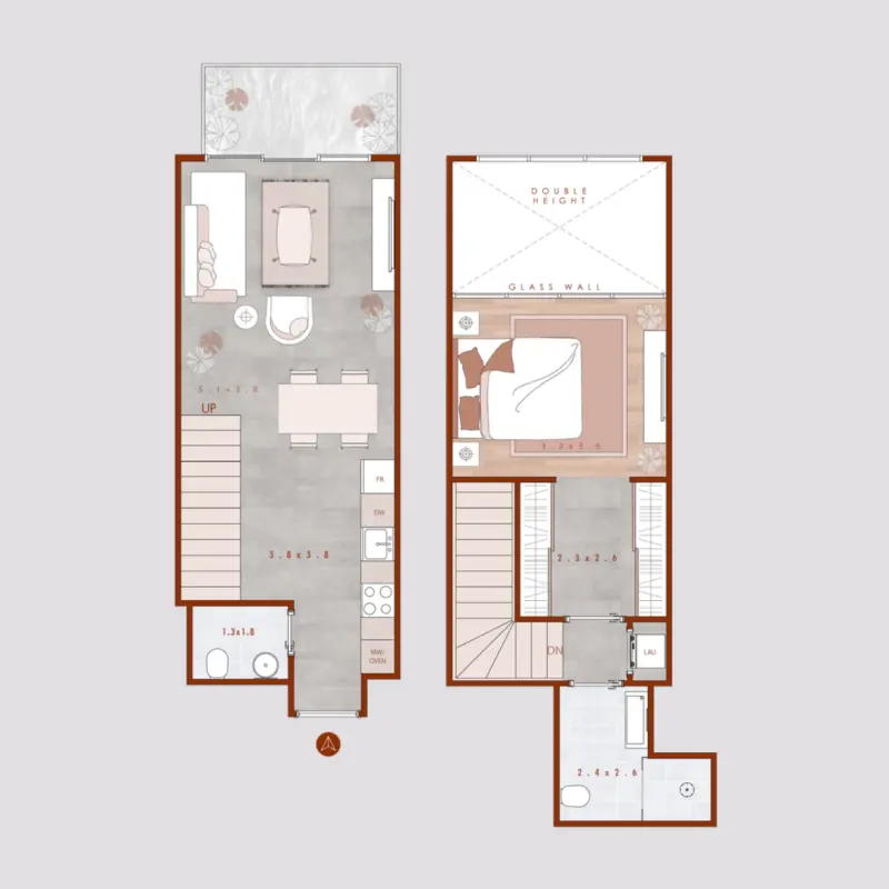 1 bedroom floor plan
