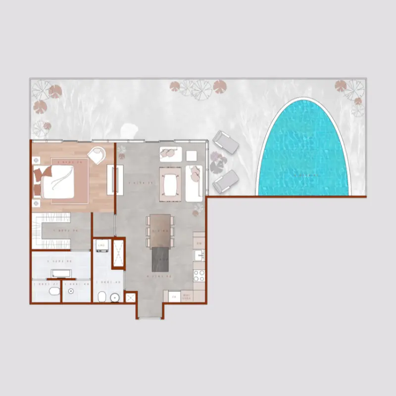 1 bedroom floor plan