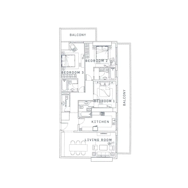 3 bedroom floor plan