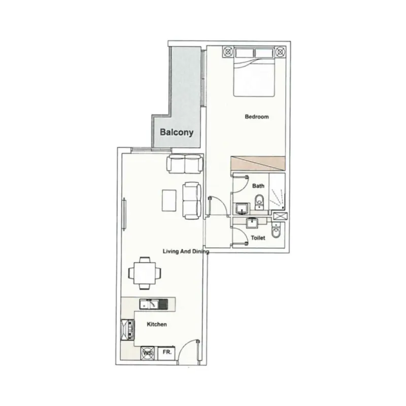 1 bedroom floor plan