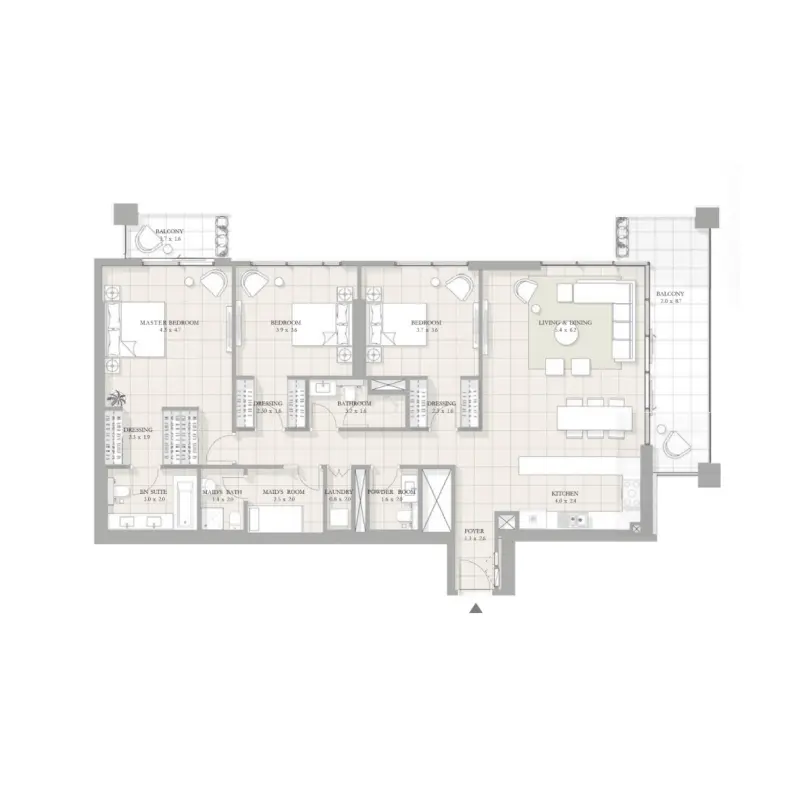 3 bedroom floor plan