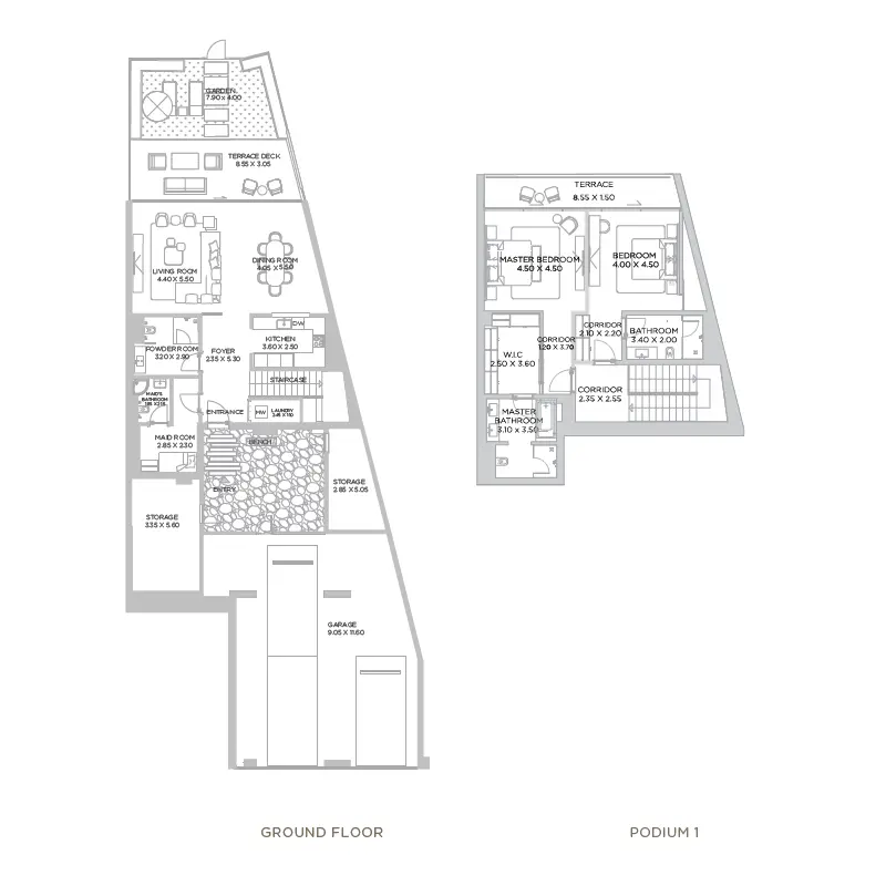 2 bedroom floor plan