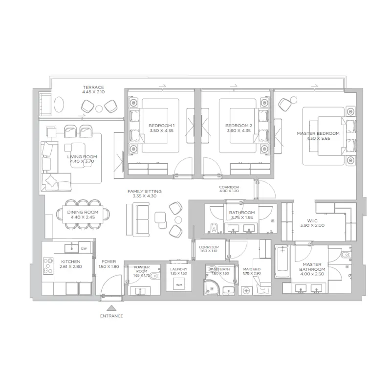 3 bedroom floor plan