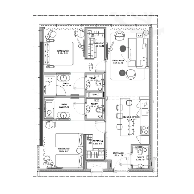 2 bedroom floor plan