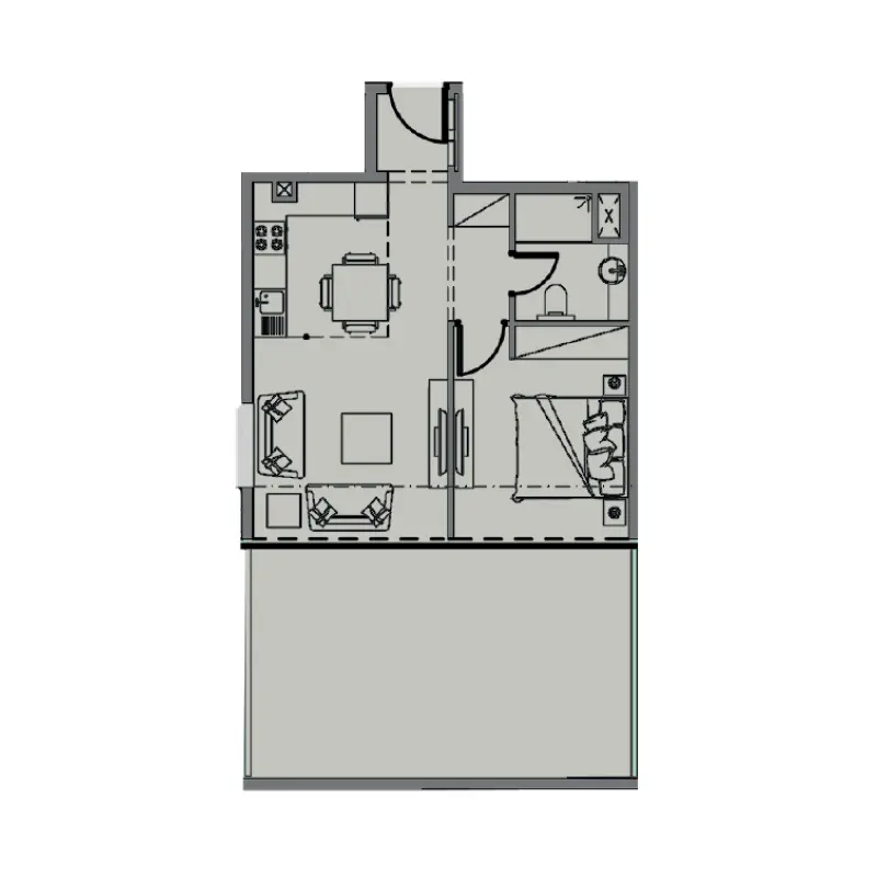1 bedroom floor plan