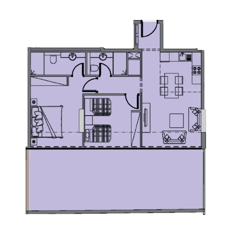 2 bedroom floor plan