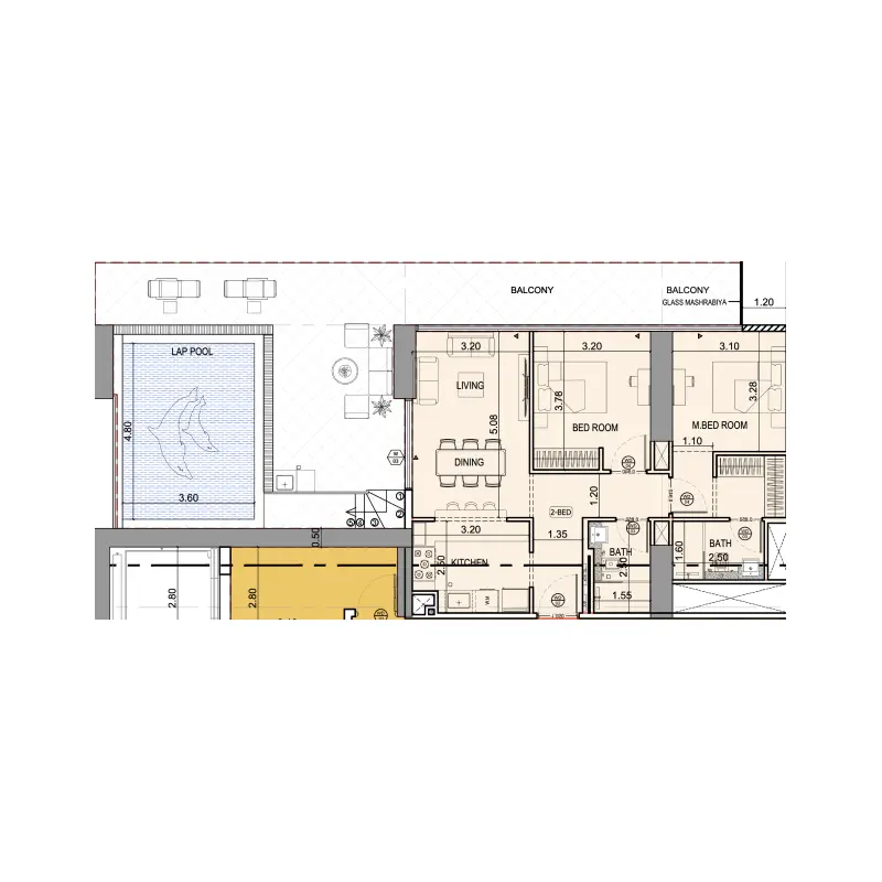 2 bedroom floor plan
