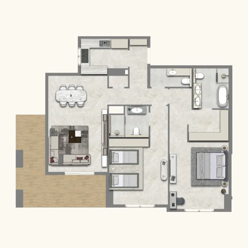 2 bedroom floor plan