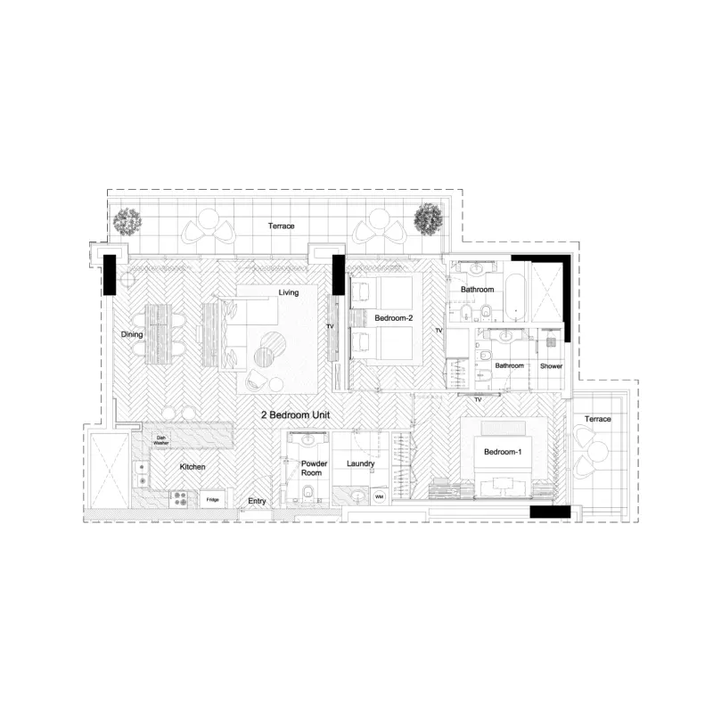2 bedroom floor plan
