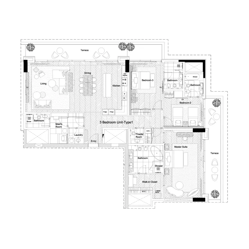 3 bedroom floor plan