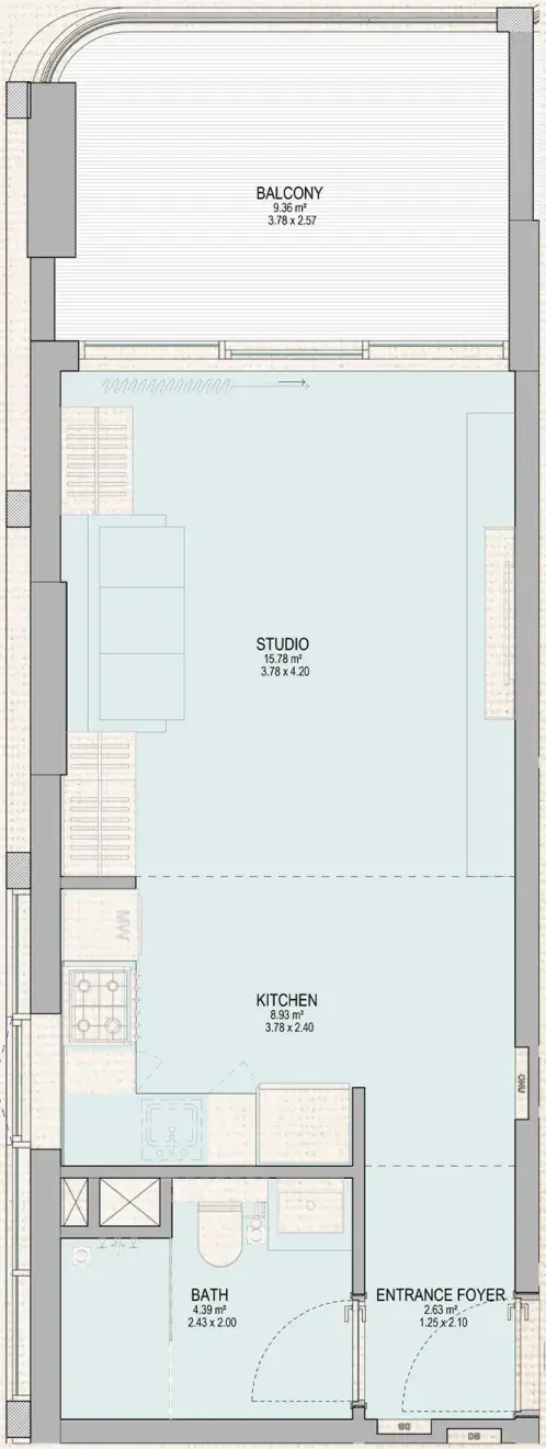 Studio apartments - Grandala floor plan