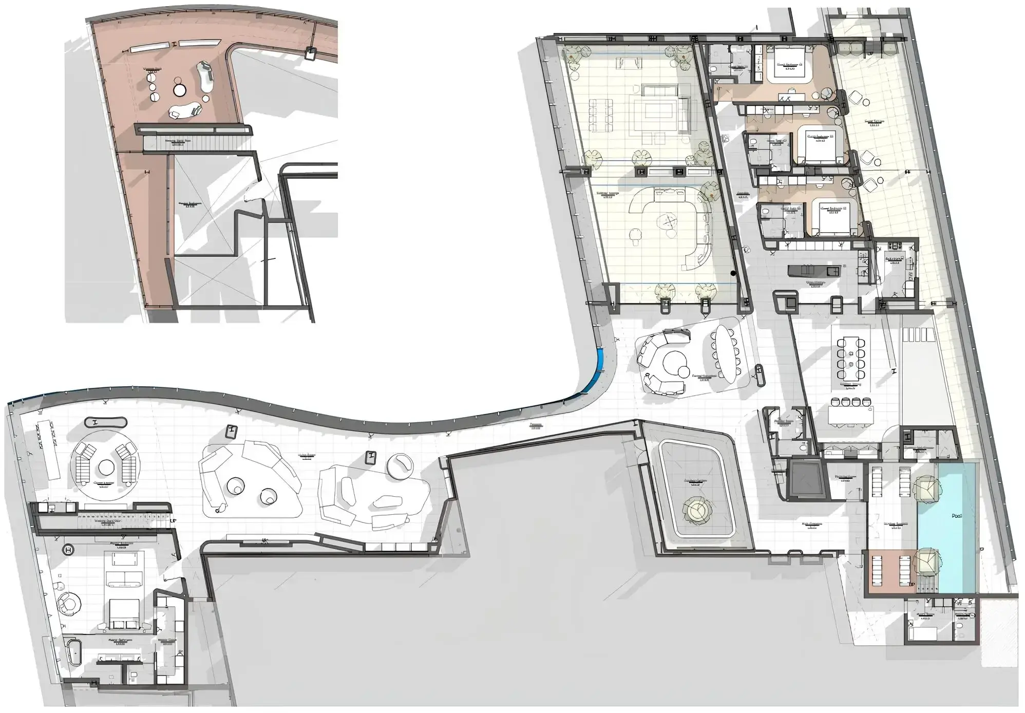 4 Bedrooms penthouse - Opus By Zaha Hadid floor plan