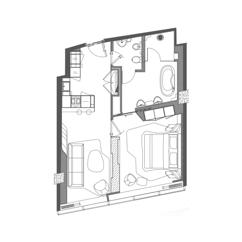 1 bedroom floor plan