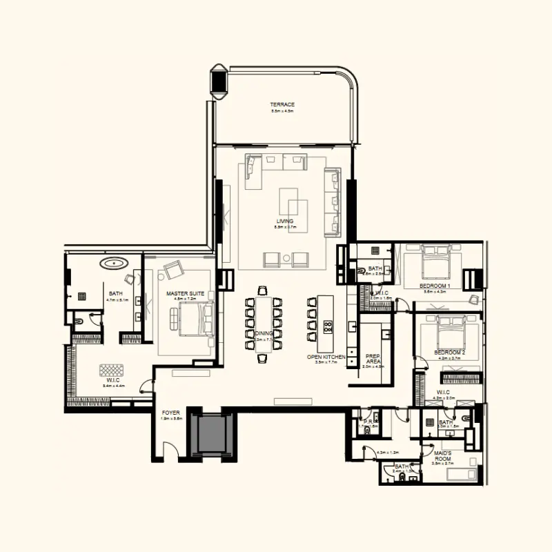 3 bedroom floor plan