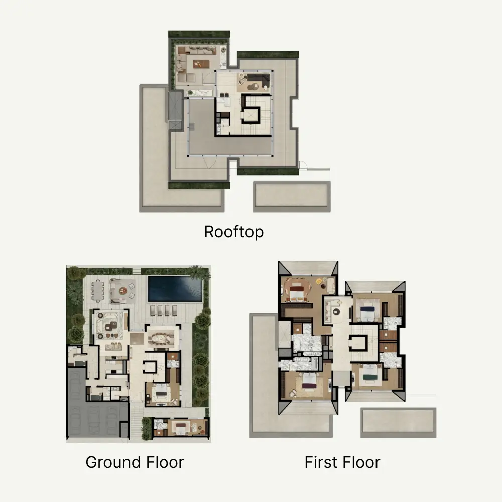 6 bedroom + pool floor plan