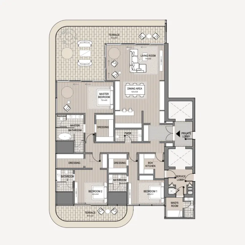 3 bedroom floor plan