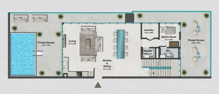 3 Bedrooms apartments - Sky Hills Residence 2 floor plan