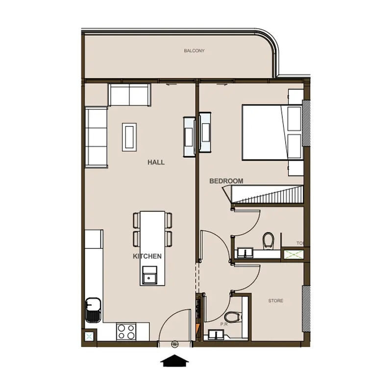 1 bedroom Apartments -  Casa Aura Residence floor plan