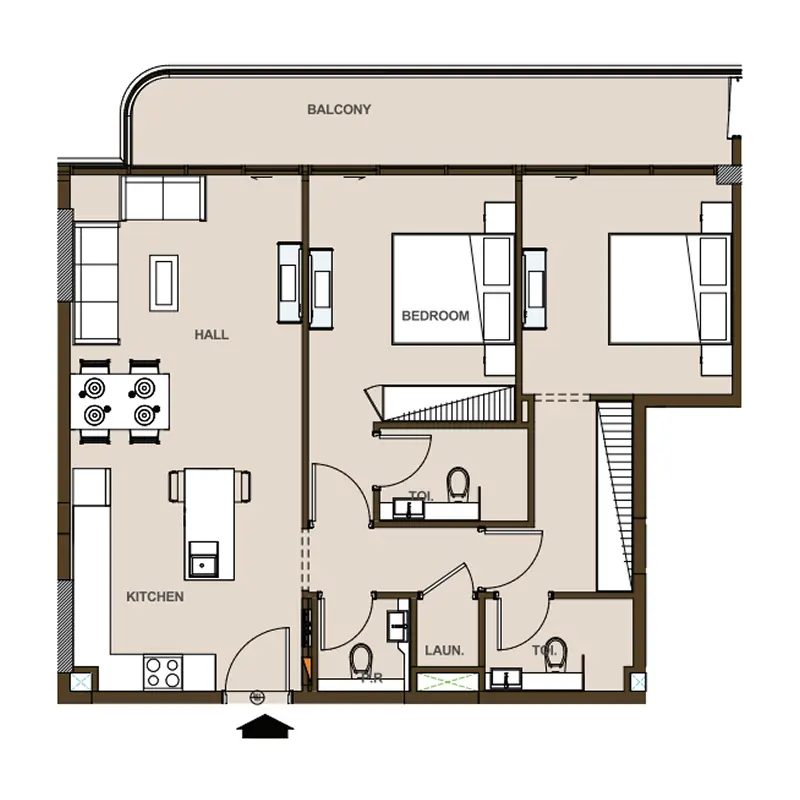 2 bedroom Apartments -  Casa Aura Residence floor plan