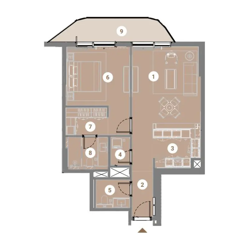 1 bedroom floor plan