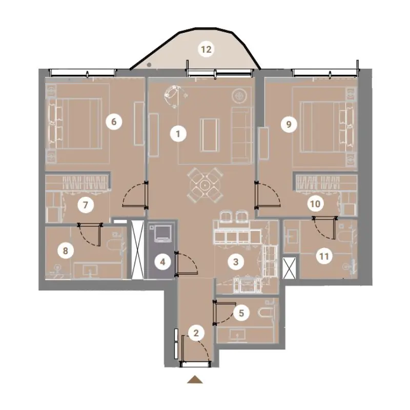 2 bedroom floor plan