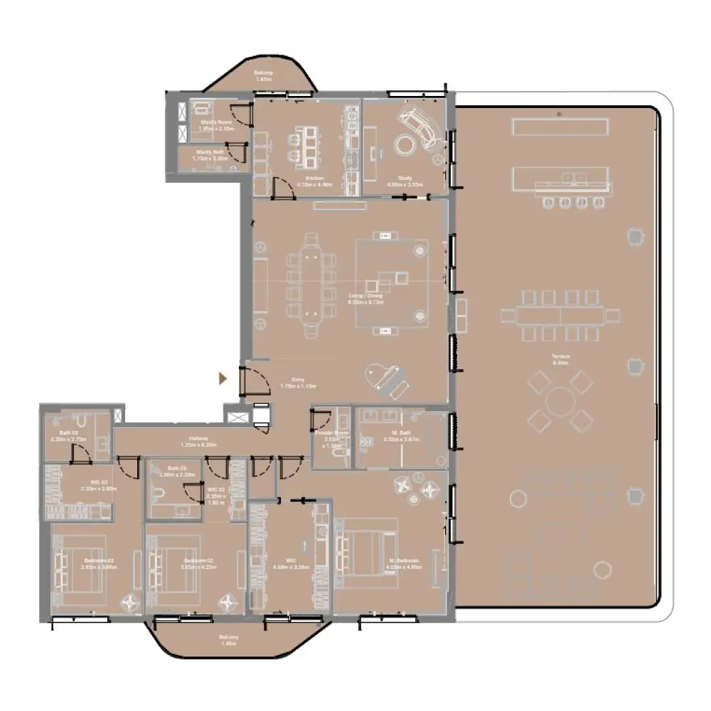 3 bedroom floor plan