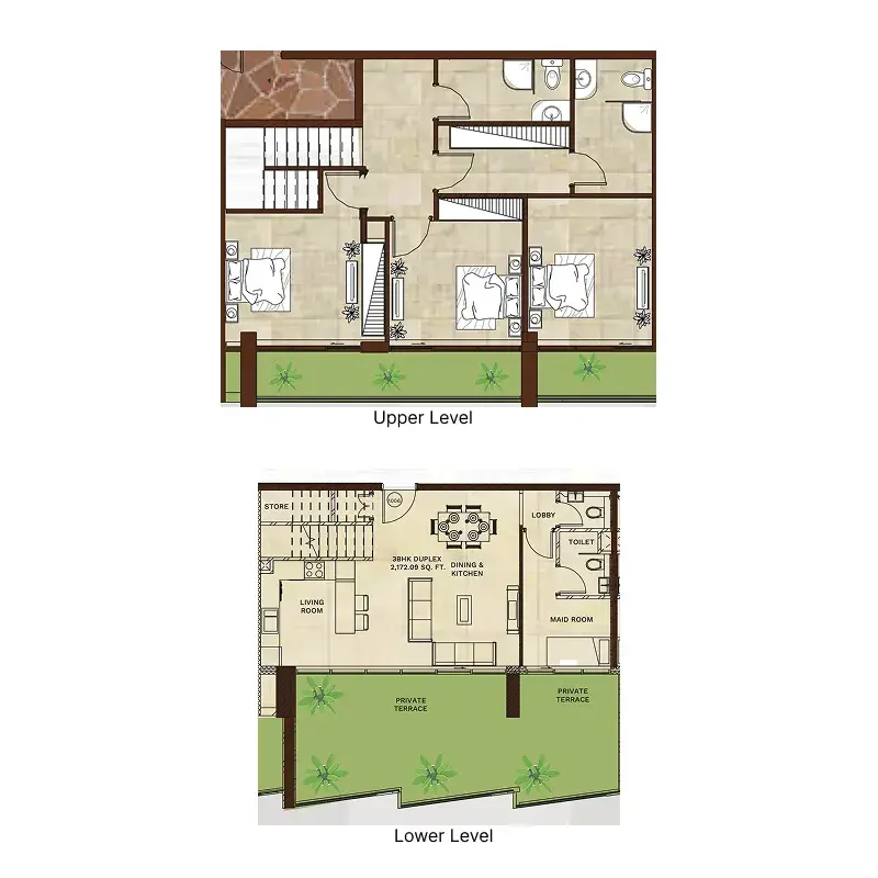 3 Bedrooms duplex - Gateway by Premier Choice floor plan