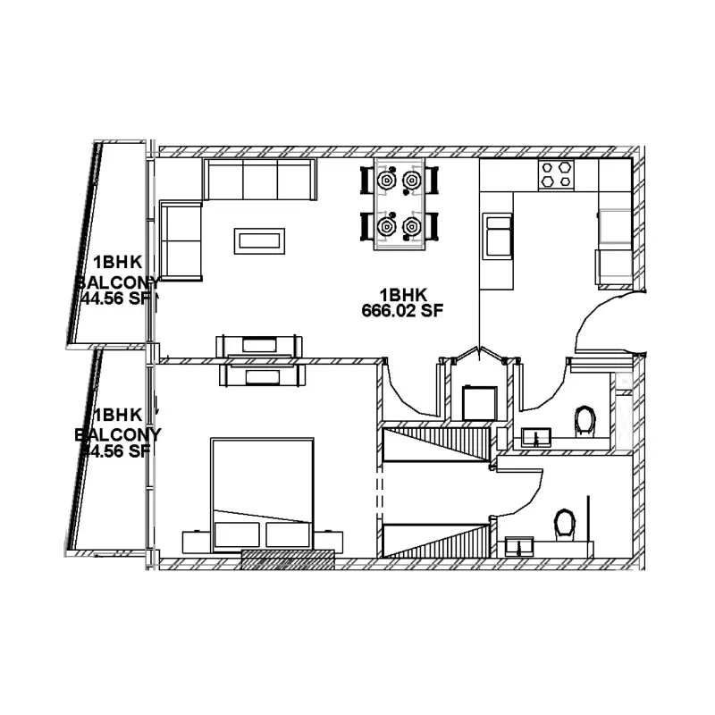 1 bedroom floor plan