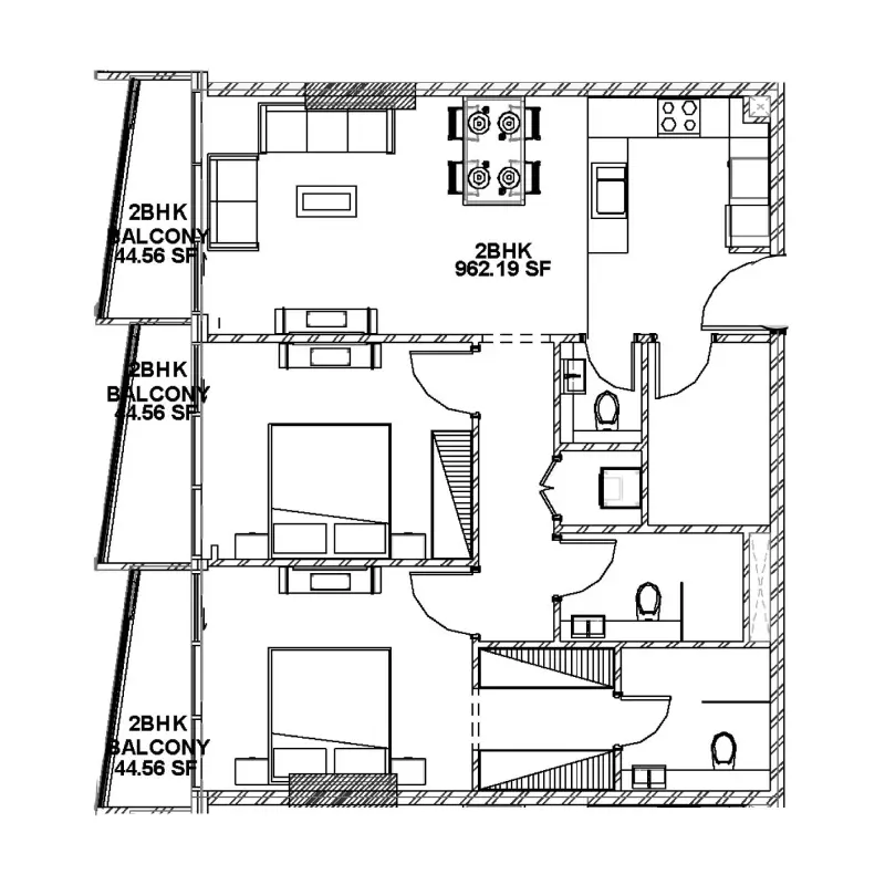 2 bedroom floor plan