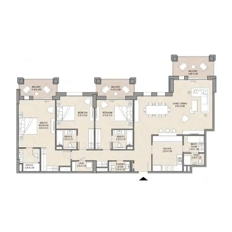 3 bedroom floor plan