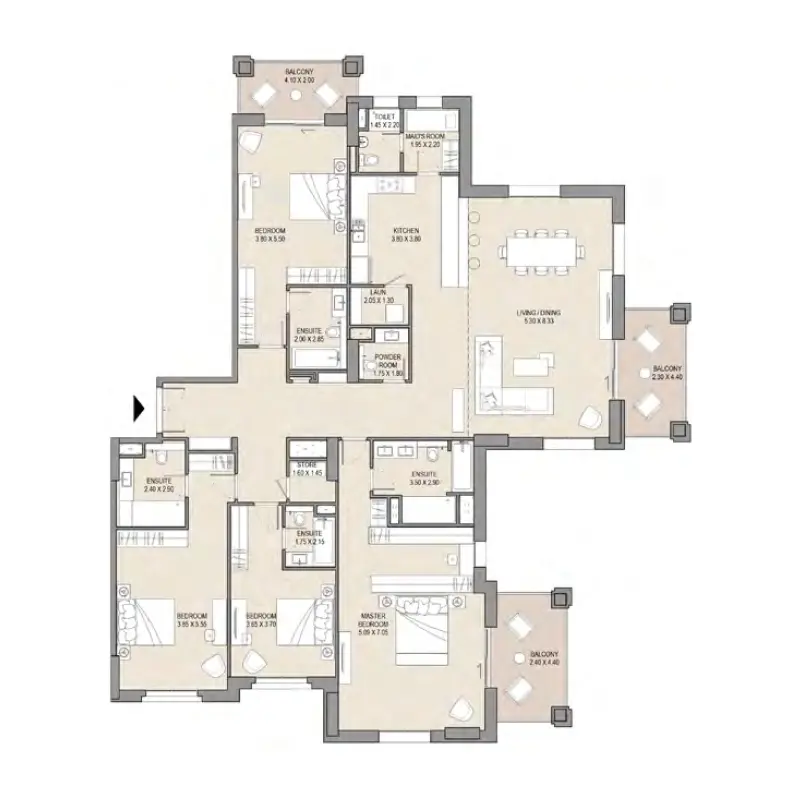 4 bedroom floor plan