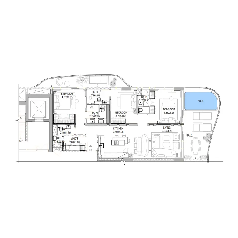 3 bedroom floor plan