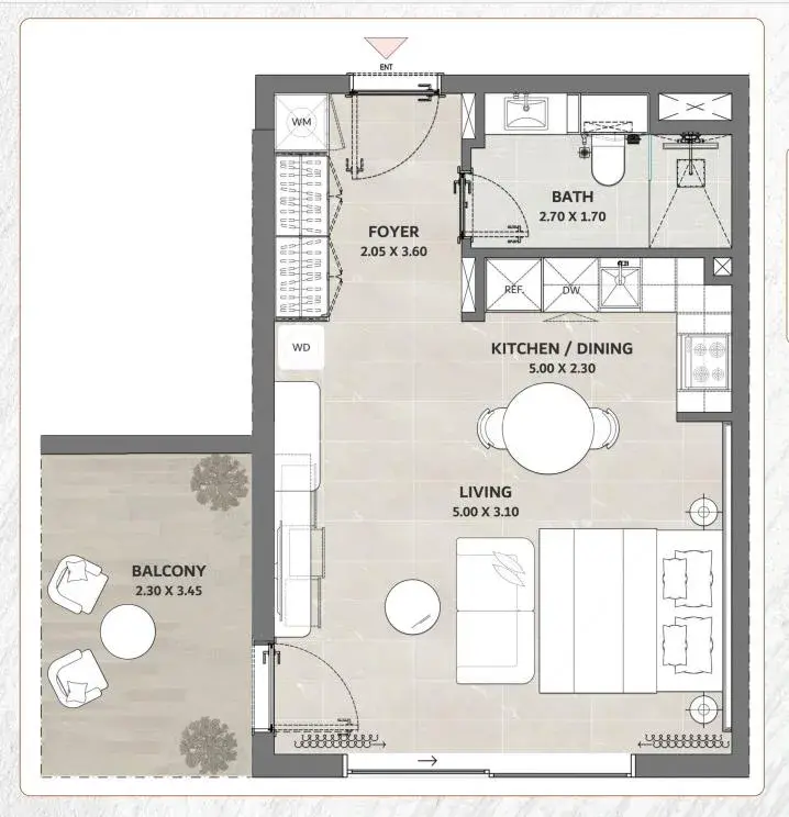 Studio apartments - Amber by Enso floor plan
