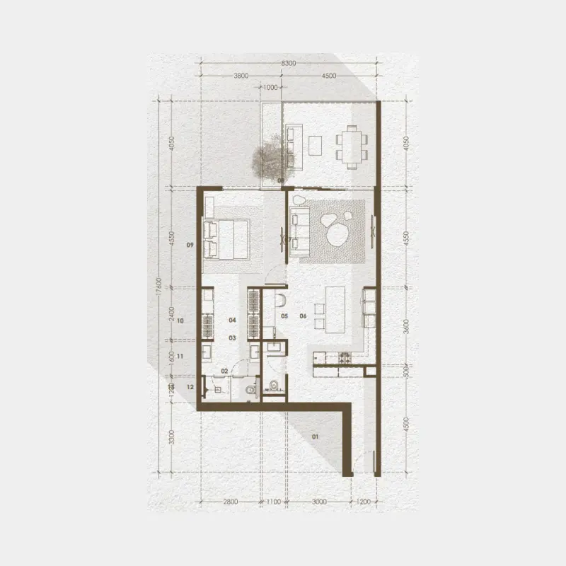 1 bedroom floor plan