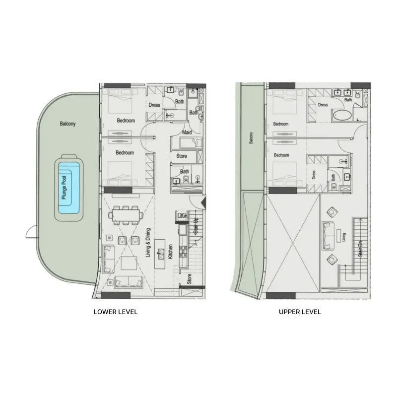 4 bedroom + pool floor plan
