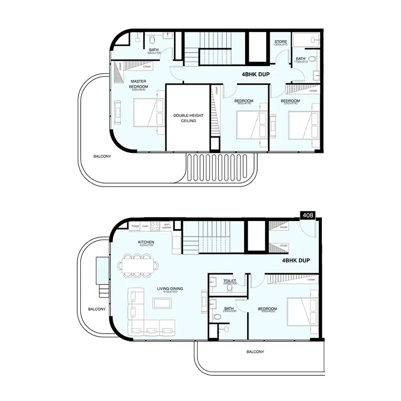 4 Bedrooms duplex - Villa Del Gavi floor plan