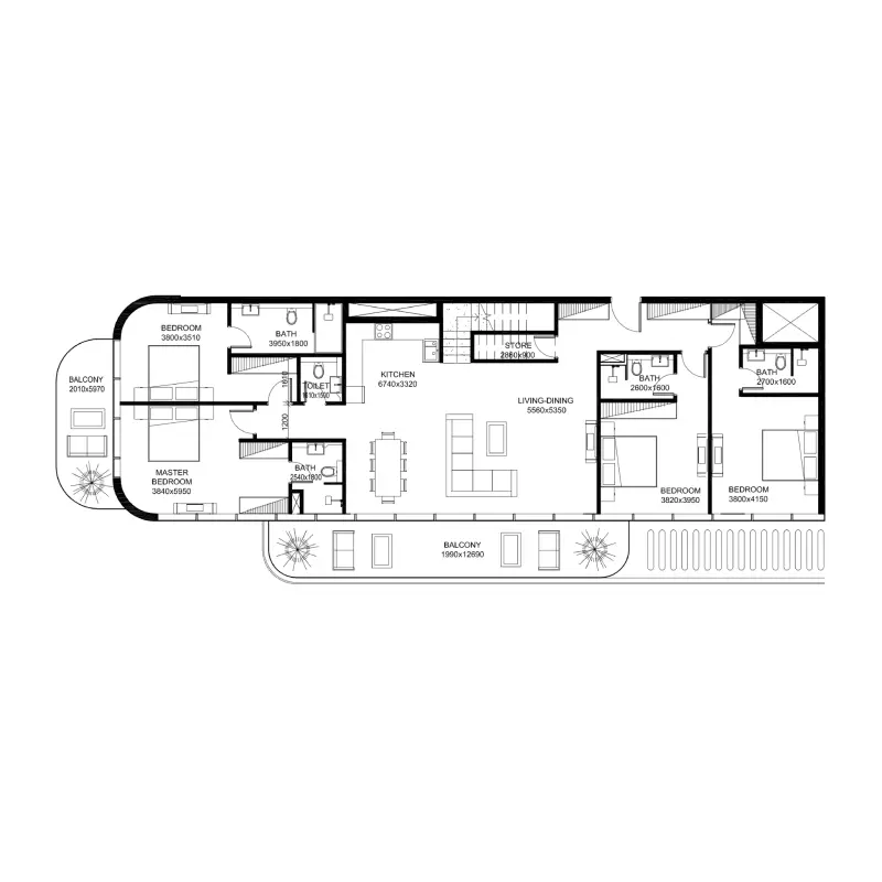 4 bedroom Apartments -  Villa Del Gavi floor plan
