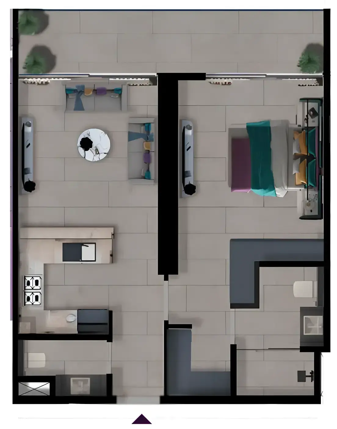 1 Bedroom apartments - MBL Signature floor plan