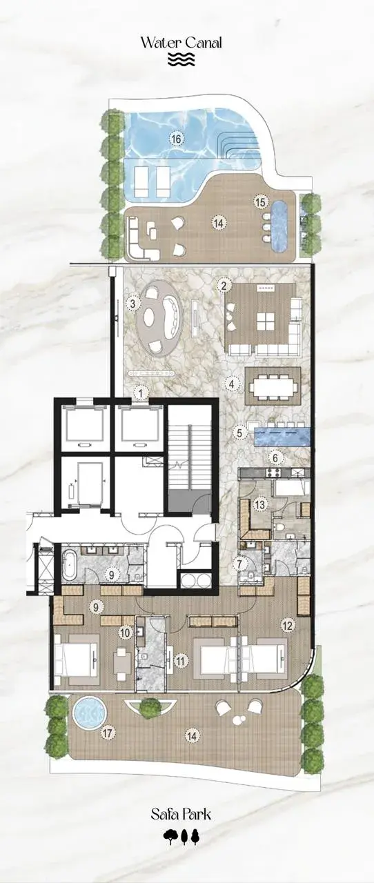 3 Bedrooms apartments - Casa Canal floor plan
